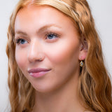 Classic Teardrop Hooks Earrings in Silver with 24ct Gold & Dalmatian Jasper