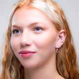 Classic Teardrop Hook Earrings in Silver and Garnet