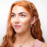 Classic Teardrop Hook Earrings in Silver and Green Amber