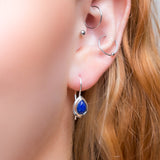 Classic Teardrop Hook Earrings in Silver and Lapis Lazuli