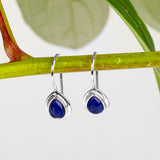 Classic Teardrop Hook Earrings in Silver and Lapis Lazuli