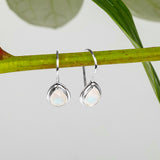 Classic Teardrop Hook Earrings in Silver and Moonstone