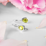 Classic Teardrop Hook Earrings in Silver and Peridot