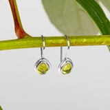 Classic Teardrop Hook Earrings in Silver and Peridot