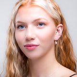 Classic Teardrop Hook Earrings in Silver and Rose Quartz