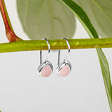 Classic Teardrop Hook Earrings in Silver and Rose Quartz
