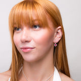 Classic Teardrop Hook Earrings in Sterling Silver and Ruby