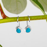 Classic Teardrop Hook Earrings in Silver and Turquoise