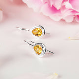 Classic Teardrop Hook Earrings in Silver and Yellow
