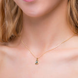 Classic Teardrop Necklace in Silver with 24ct Gold & Dalmatian Jasper