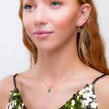 Classic Teardrop Necklace in Silver with 24ct Gold & Green Onyx