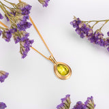 Classic Teardrop Necklace in Silver 24ct Gold & Peridot