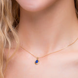 Classic Teardrop Necklace in Silver with 24ct Gold and Lapis Lazuli