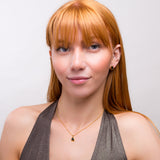 Classic Teardrop Necklace in Silver with 24ct Gold and Black Onyx