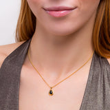 Classic Teardrop Necklace in Silver with 24ct Gold and Black Onyx
