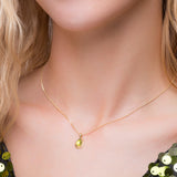Classic Teardrop Necklace in Silver 24ct Gold & Peridot