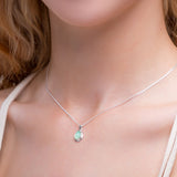 Classic Teardrop Necklace in Silver and Prehnite