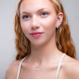 Classic Teardrop Necklace in Silver and Prehnite