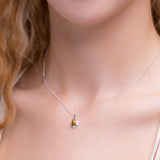 Classic Teardrop Necklace in Silver and Tiger's Eye