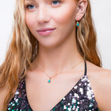 Classic Teardrop Hook Earrings in Silver with 24ct Gold & Turquoise