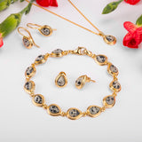 Classic Teardrop Hooks Earrings in Silver with 24ct Gold & Dalmatian Jasper