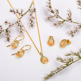 Classic Teardrop Stud Earrings in Silver with 24ct Gold and Ethiopian Opal