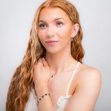 Classic Teardrop Necklace in Silver with 24ct Gold and Lapis Lazuli