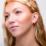 Classic Teardrop Stud Earrings in 24ct Gold Plated & Cognac Amber