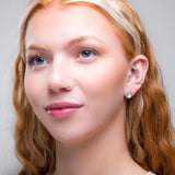 Classic Teardrop Stud Earrings in Silver and Prehnite