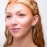 Classic Teardrop Stud Earrings in Silver with 24ct Gold and Turquoise
