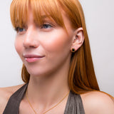 Classic Teardrop Stud Earrings in Silver with 24ct Gold and Black Onyx