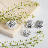 Textured Circle Coin Necklace in Sterling Silver