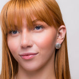 Textured Circle Coin Earrings in Silver