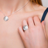 Textured Circle Ring in Sterling Silver