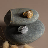 Textured Circle Ring in Sterling Silver