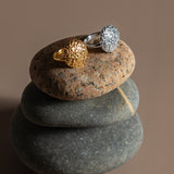 Textured Circle Ring in Sterling Silver