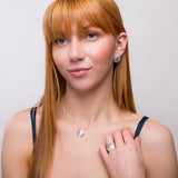 Textured Circle Coin Necklace in Sterling Silver