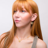 Simple Textured Heart Necklace in Sterling Silver with 24ct Gold