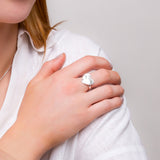 Textured Heart Ring in Sterling Silver