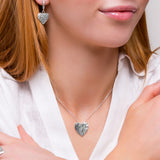 Simple Textured Heart Necklace in Sterling Silver