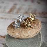 Textured Star Stud Earrings in Sterling Silver