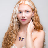 Butterfly Stud Earrings in Titanium & Sterling Silver with 24ct Gold