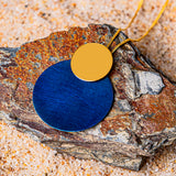 Double Disc Necklace in Titanium & Sterling Silver with 24ct Gold