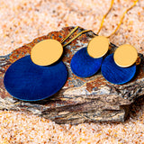 Double Disc Necklace in Titanium & Sterling Silver with 24ct Gold