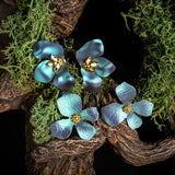 Abstract Daisy Flower Earrings in Blue Titanium & Sterling Silver 24ct Gold (Copy)
