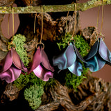 Falling Flower Petals Drop Earrings in Titanium & Sterling Silver 24ct Gold