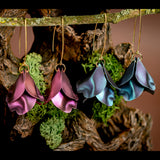 Pink Falling Flower Petals Drop Earrings in Titanium & Sterling Silver 24ct Gold