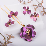 Abstract Flower Necklace in Titanium & Sterling Silver with 24ct Gold