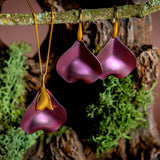 Single Flower Petal Drop Earrings in Titanium & Sterling Silver 24ct Gold