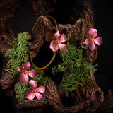 Abstract Daisy Flower Ring in Sterling Silver with 24ct Gold & Purple Titanium